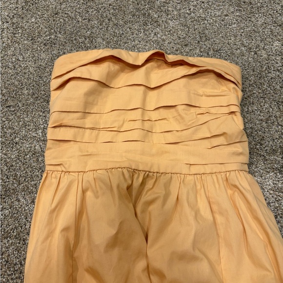 Abercrombie & Fitch XS Peach Pockets Pleated Emerson Poplin Strapless Midi - Picture 3 of 8